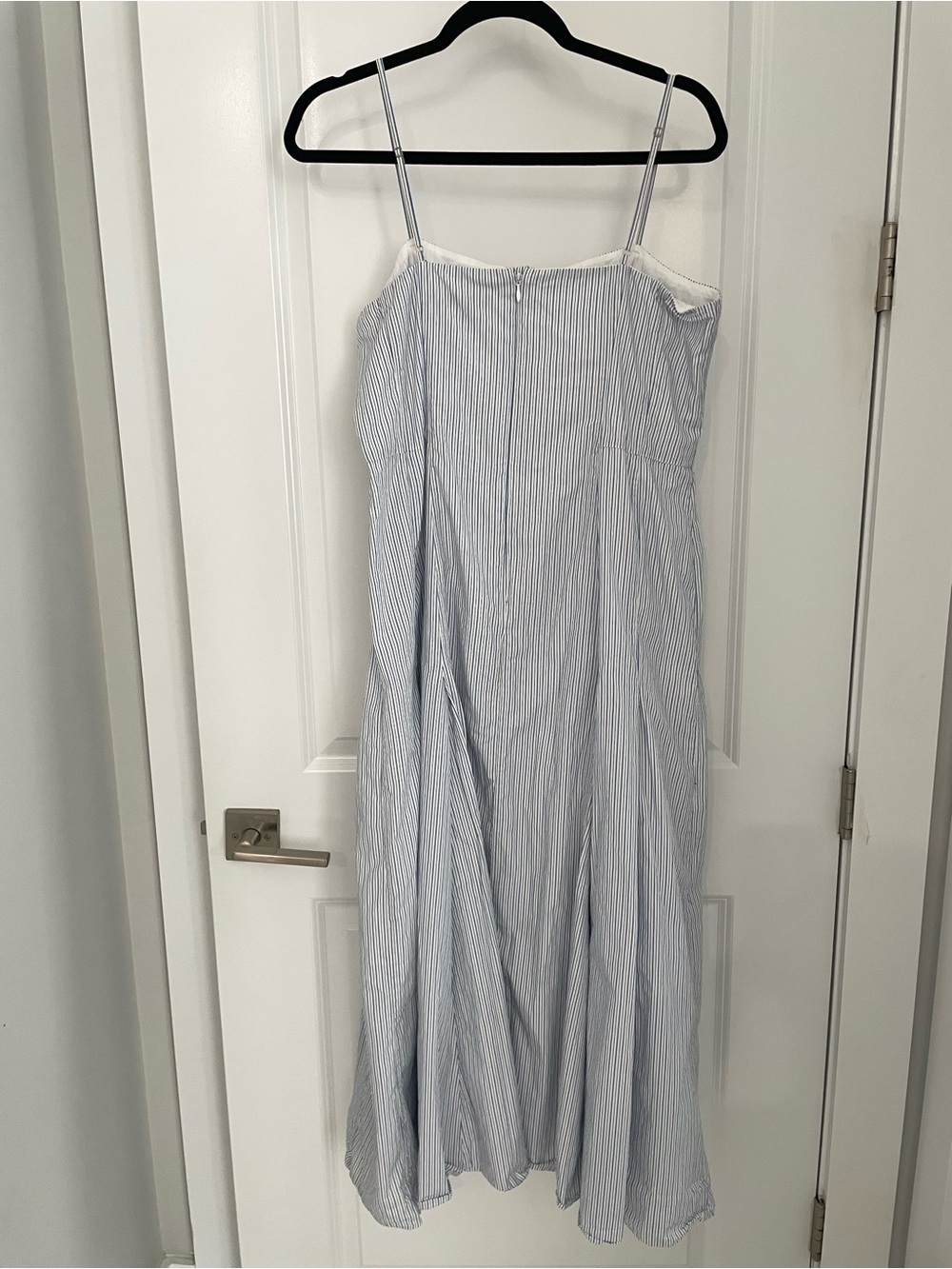 J.Crew Button-down cotton poplin midi dress in stripe Luxury Coastal Resort - Picture 9 of 12